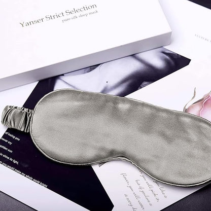 Silk Sleep Mask Light Blocking Luxury 100% Mulberry 19mm Silk Eye Mask Eye Cover Blindfold Ultra Soft Light & Comfy Anti Aging Skin Care with Travel Bag Gift Package