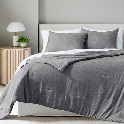 Bare Home Comforter Set - Twin/Twin Extra Long - Ultra-Soft - Goose Down Alternative - Premium 1800 Series - All Season Warmth Comforter (Twin/Twin XL, Heathered Charcoal)