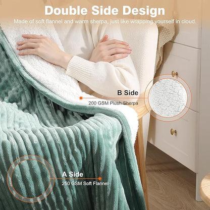 Electric Blanket Queen Heated Blanket Queen Size 84"x90" Dual Control Electric Blanket, 5 Heat Settings & 10 Hour Auto Off with FCC/ETL Certified, Overheat Protection & Machine Washable, Teal