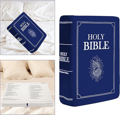 Bible Pillow Book Plush That Opens, for Teens Adults Christian Gifts, Cozy Faith Bible Pillow (Blue)