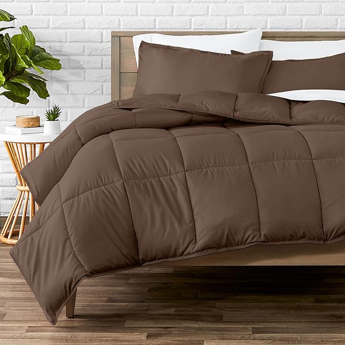 Bare Home Comforter Set - Oversized King Size - Ultra-Soft - Goose Down Alternative - Premium 1800 Series - All Season Warmth (Oversized King, Cocoa)