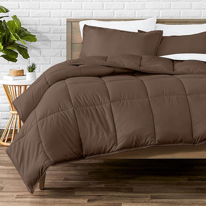 Bare Home Comforter Set - Oversized King Size - Ultra-Soft - Goose Down Alternative - Premium 1800 Series - All Season Warmth (Oversized King, Cocoa)