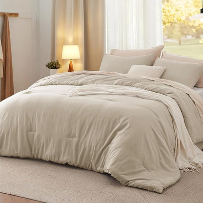 Bedsure California King Comforter Set, Sand Soft Prewashed Bedding for All Seasons, 3 Pieces GentleSoft™ Bed Set, 1 Lightweight Comforter (104"x96") and 2 Pillowcases (20"x36")
