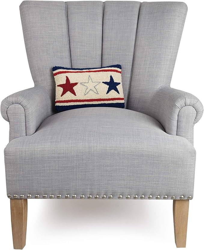 Peking Handicraft Americana Stars Hook Pillow, Red/Blue/White