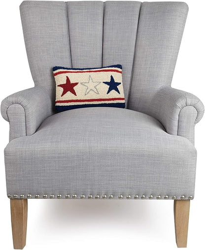 Peking Handicraft Americana Stars Hook Pillow, Red/Blue/White