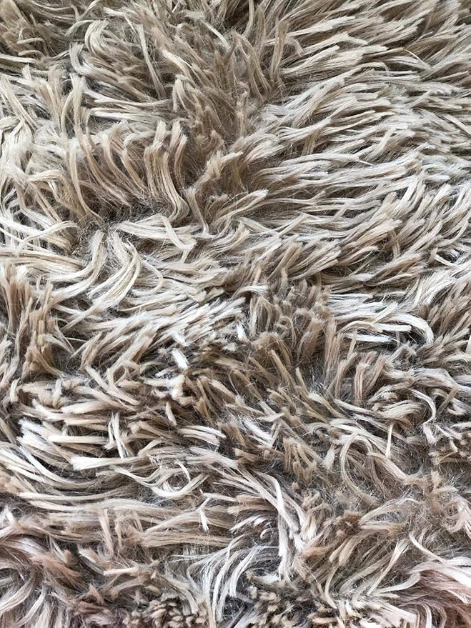 Super Soft Faux Fur Throw Pillow, 12" Diameter Throw Pillow (Taupe)