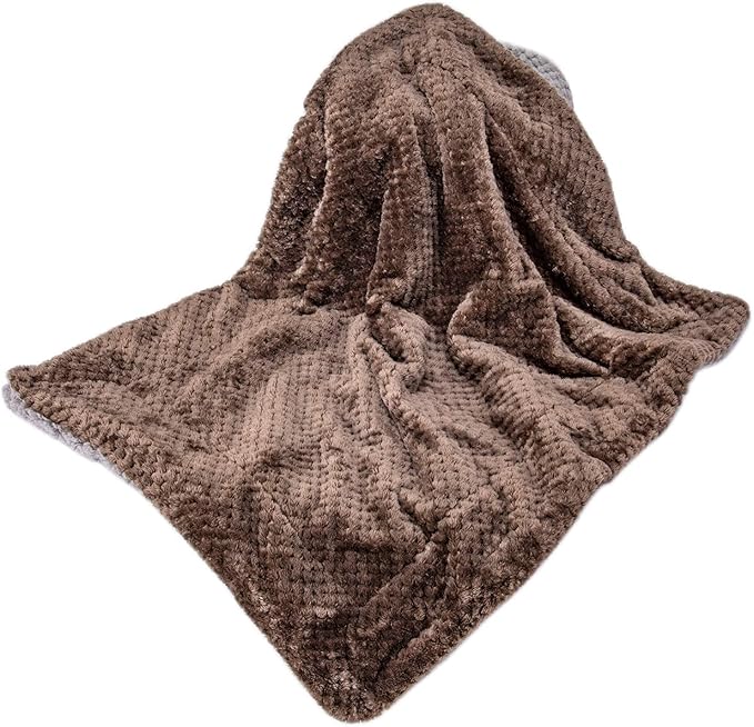 Fuzzy Dog Blanket or Cat Blanket or Pet Blanket, Warm and Soft, Plush Fleece Receiving Blankets for Dog Bed and Cat Bed, Couch, Sofa, Travel and Outdoor, Camping (Blanket (32" x 40"), DG-Eagle Grey)