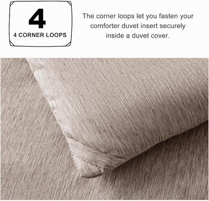 CozyLux Queen Comforter Set - 3 Pieces Khaki Soft Luxury Cationic Dyeing Queen Size Comforter for All Season, Breathable Lightweight Fluffy Bedding Sets with 1 Comforter and 2 Pillow Shams
