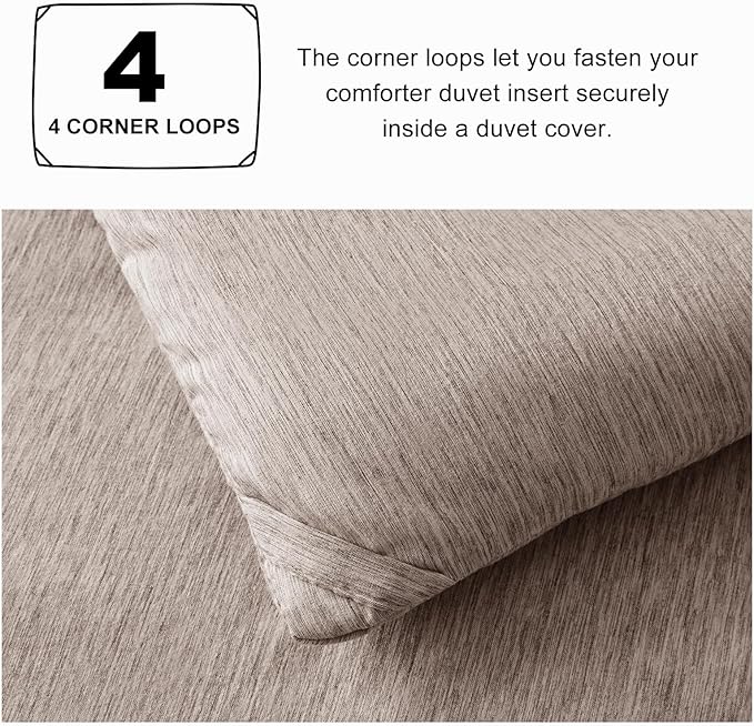 CozyLux King Size Comforter Set - 3 Pieces Khaki Soft Luxury Cationic Dyeing Bedding Comforter for All Season, Breathable Lightweight Fluffy Bed Sets with 1 Comforter and 2 Pillow Shams