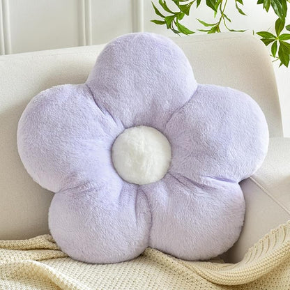 Pillows, Soft Flower Shaped Pillow with Home Decorative for Couch Chair Bed,Flower Floor Throw Pillows for Adults Bedroom Living Room (Lavender Purple, 19.6 Inches)