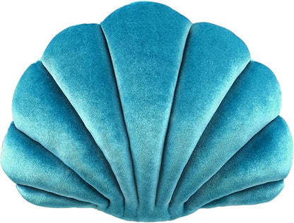 Yi-gog Seashell Pillow Sea Shaped Decorative Princess Throw Pillow 3D Velvet Soft Ocean Cute Throw Pillows for Bed Couch Chair Sofa Room 18 X 13 inch