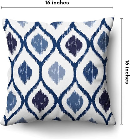 Americanflat 16x16 Throw Pillow with Sewn-in Insert - All-in-One Decorative Pillows - No Cover Needed - Soft and Durable Cushion for Bed or Sofa - Polyester - Blue