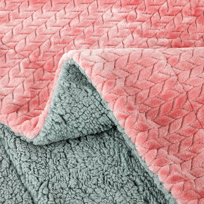 Fuzzy Blanket or Fluffy Blanket for Baby Girl or boy, Soft Warm Cozy Coral Fleece Toddler, Infant or Newborn Receiving Blanket for Crib, Stroller, Travel, Outdoor (40" x 48", MD-Rose Pink)