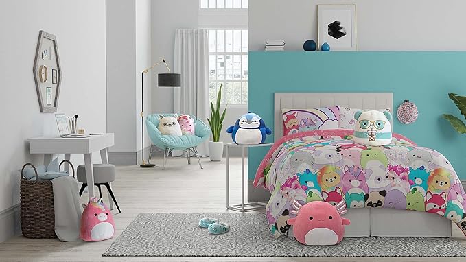 Franco Squishmallows Bedding Super Soft Comforter and Sheet Set with Sham, 5 Piece Twin Size
