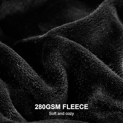 Hansleep Fleece Black King Blanket, Super Soft Flannel Fuzzy Plush Cozy Blanket for All Seasons, Black, King 90x108 Inches