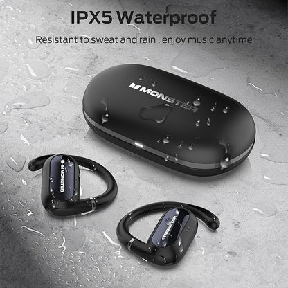 Monster Open Ear AC322, Bluetooth 5.4, 36H Battery Life, IPX5 Waterproof, Clear Communication, Ergonomic Design, Ear Angle Adjustable