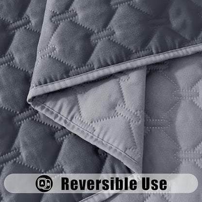 Smiry Waterproof Dog Bed Cover Blanket, Soft Reversible Pet Blanket, Washable Leakproof Cats Dogs Couch Cover for Sofa, Couch, Furniture (68x82 Inch, Grey/Dark Grey)