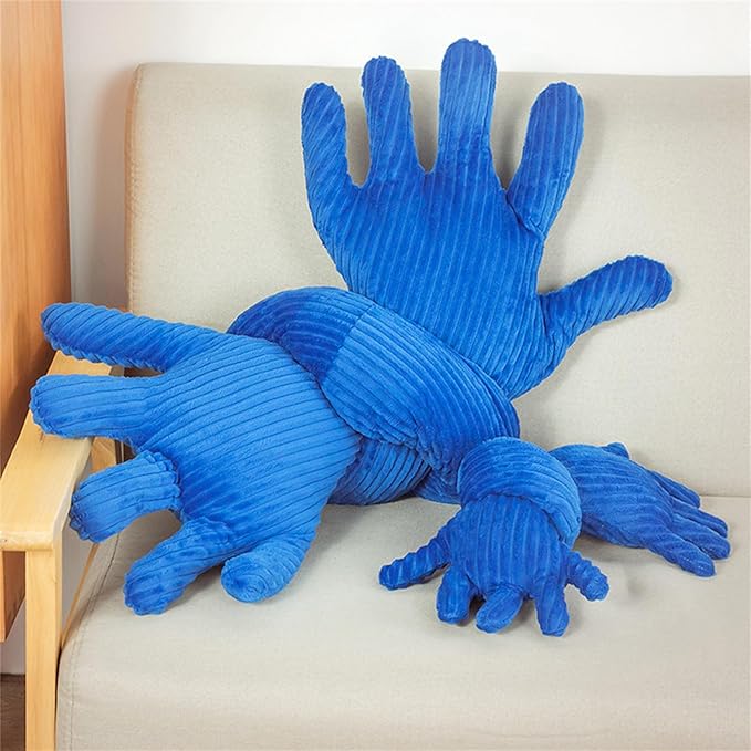 Cute Palm Pillow Simulation Palm Plush Pillow Soft Sofa Bed Pillow Funny Bedroom Decoration Office Chair Cushion (62.9in, Blue)