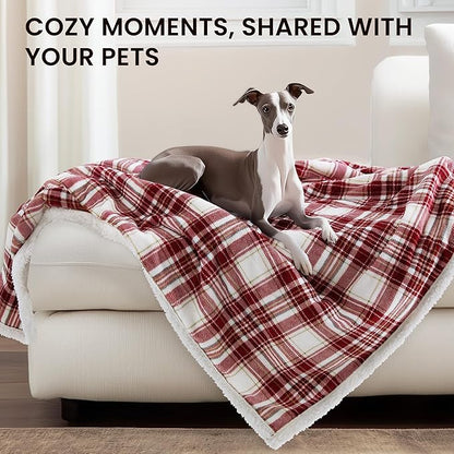 Heated Blanket Electric Throw 50''x60''Ultra Soft Plaid Flannel Fast Heating Electric Blanket with 10 Heat Levels & 10 Hrs Auto Off, ETL Certified, Keep Warm in Couch Bed Office (Red)