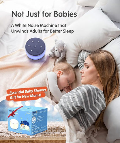 FamiSym Sleep Sound Machine for Babies Kids Adults - Rechargeable White Noise Machine for Sleeping with Night Light, 34 Soothing Sounds, Nursery Decor Baby Lullaby Machine, Registry Gift