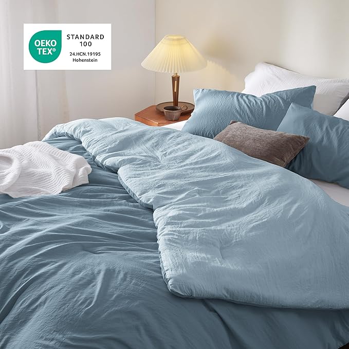 Bedsure Twin/Twin XL Comforter Set, Mineral Blue Soft Prewashed Bedding for All Seasons, 2 Pieces GentleSoft™ Bed Set, 1 Lightweight Comforter (68"x88") and 1 Pillowcase (20"x26")