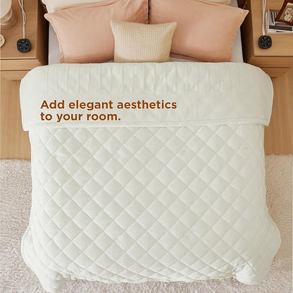 Bedsure Electric Blanket Queen Size - Dual Control Heated Weighted Blanket Queen with 10 Heat Settings, Fast Heating with 10 Time Settings (84x90 inches, Ivory)