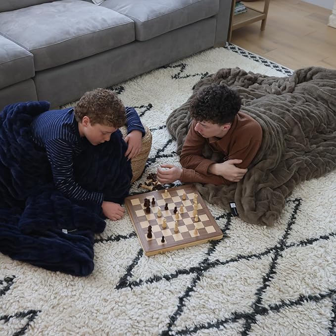 Minky Designs Driftwood Minky Blanket – Ultra Soft Faux Fur Throw Blanket for Couch, Bed & Home – Fluffy, Warm & Luxurious – Chic Collection (X-Large, 60x84)