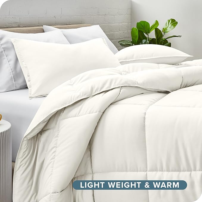 Bare Home Comforter Set - King Size - Ultra-Soft - Goose Down Alternative - Premium 1800 Series - All Season Warmth (King, Cream)