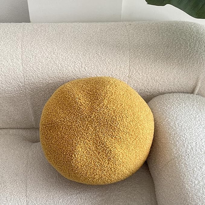 Yellow Ball Shaped Plush Pillow,Cute Soft Waist Rest Cushion,Home Decorative Throw Pillow Used to Add Comfort and Style to A Couch,Sofa,Or Living Room.