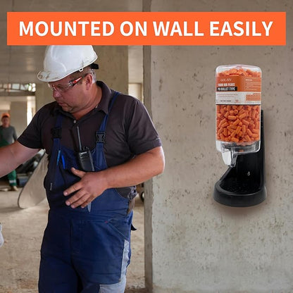 Ear Plug Dispenser,with 1000Pcs Refillable SNR 38dB (NRR 33dB) Noise Foam Earplugs,Wall-Mounted,Hearing Protection for Shooting,Construction Site,Work