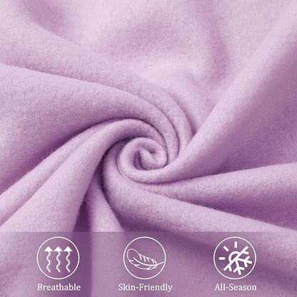 Kinlop Fleece Blanket Bulk 60 x 50 Inch Soft Lightweight Fleece Cozy Blanket Warm Throw Plush Pet Throw for Bed Couch Sofa Home Office Wedding Gifts Travel Camping(Light Purple)