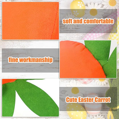 3 Pcs Easter Carrot Throw Pillow Shaped Cushion Decorative Pillows Carrot Shaped Pillow Filling Easter Toys Stuffed Decor for Home Bedroom Couch Decorations Festive Gift
