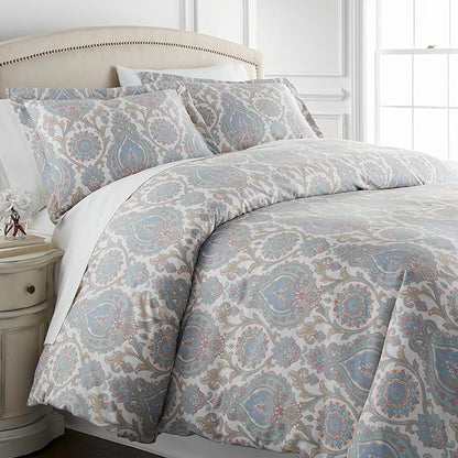 Southshore Fine Living, Inc. Boho Paisley Bedding - King Comforter Set, Premium Bedding, All-Season Down Alternative, Oversized 3-Piece Comforter Set, King/California Size, Aqua