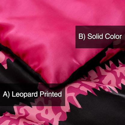 A Nice Night Zebra Printed,Satin Silky Soft Quilt Sexy Luxury Super Soft Microfiber Comforter Quilt Bedding Comforter Set, Light Weighted (Rose, Queen(88-by-88-inches))