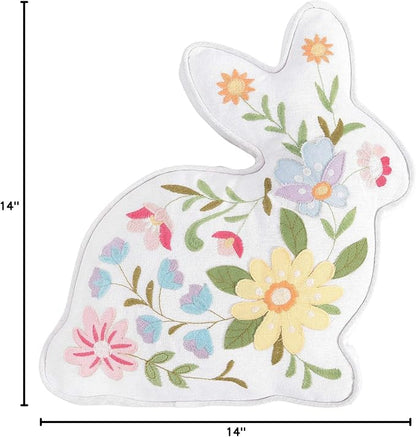 C&F Home Easter Bunny Rabbit Cotton Blend Shaped Accent Pillow 14" x 14" Spring Springtime Home Living Room Sofa Couch Chair Bed Bedroom Decor Decoration 14" x 14" Multicolored