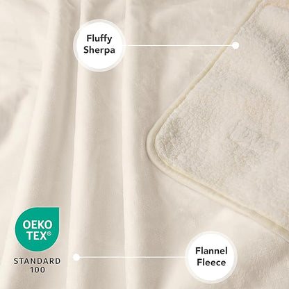 PetAmi Waterproof Dog Blanket Sherpa Fleece, Pet Medium Large Dogs, Reversible Cat Throw Bed Couch Sofa Furniture Protector, Soft Plush Microfiber (X-Large 60x80, Beige), X-Large (60x80)