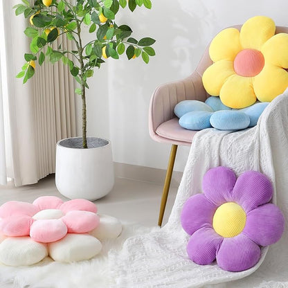 Six Petal Flower Pillow,Soft Daisy Shaped Throw Pillows Cushion Seating for Home Decorative Cute Daisy Throw Pillow for Bed Sofa Couch (Dark Pink,15.7'')