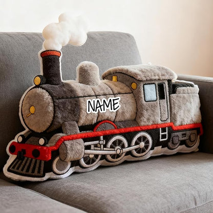 Custom Small Train Shaped Pillow Personalized Double-Sided Printed Cute Pillow Customized Christmas Party Commemorative Gift Sofa Decorative for Boys and Girls 8-32in