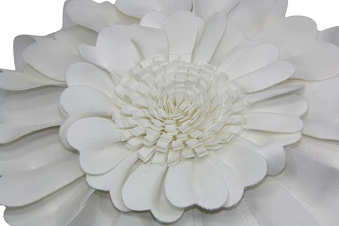Contempo Lifestyles 13 Inch Ivory Floral Decorative Throw Pillow - Soft Polyester Suedette Heart, Round Shape - 13x13 Inch - Indoor Use - Love Theme - Removable Cover - Washable - Pillow