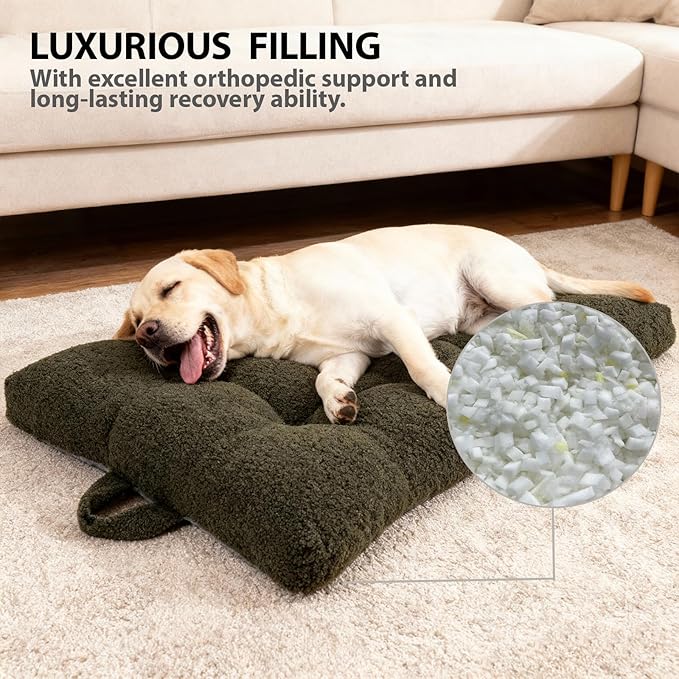 Washable Dog Couch Bed, Pet Sofa with Removable Cushion & Non-Slip Bottom, Orthopedic Plush Furniture for Medium/Large Dogs,Cat & Dog Loveseat.(Green)