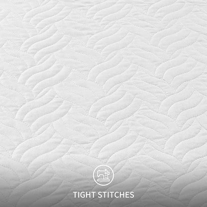 Love's cabin Quilts for Queen Bed White Bedspreads - Soft Bed Summer Lightweight Bedspread Comforter - Modern Style Wave Pattern Coverlet for All Season - 3 Pieces (1 Quilt, 2 Pillow Shams)
