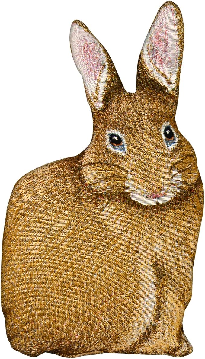 Manual Woodworkers & Weavers Bunny Hop Hare Raising Rabbit Shaped Pillow, 17.5",