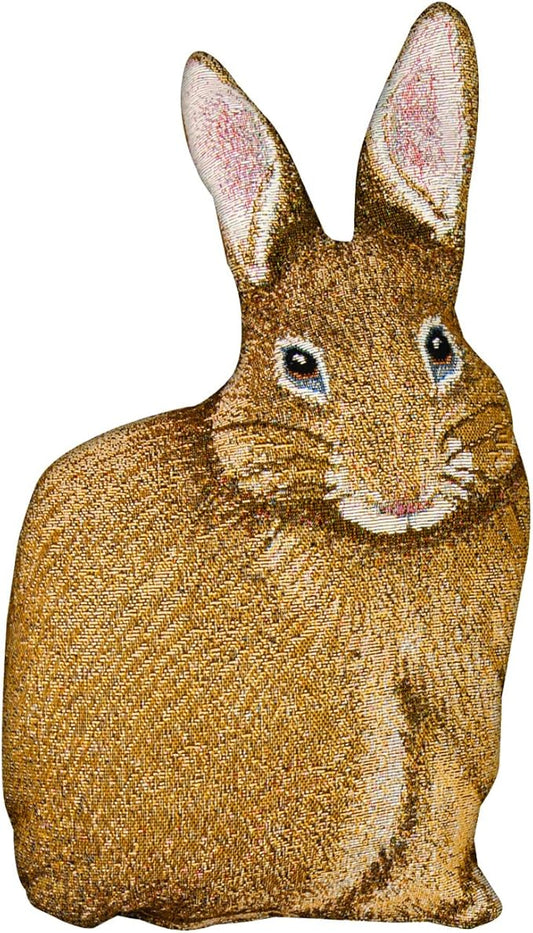 Manual Woodworkers & Weavers Bunny Hop Hare Raising Rabbit Shaped Pillow, 17.5",