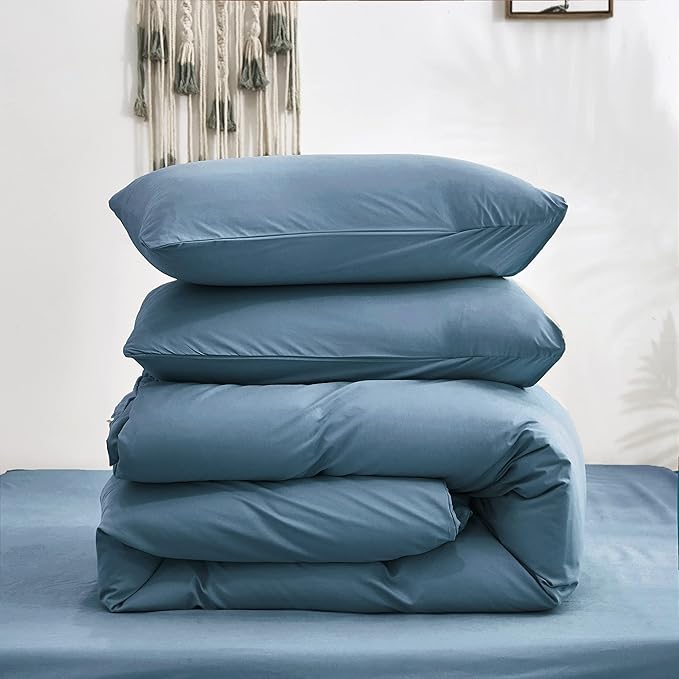 Luxlovery Lake Blue Comforter Set Queen Women Men Bedding Comforter Sets Haze Blue Quilt Blanket Comfy Soft Lightweight Bedding Set for Adults Teens