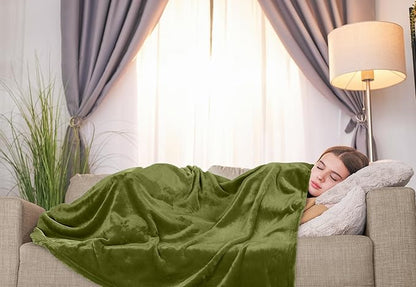 Utopia Bedding Fleece Blanket Twin Size Olive (60x80 Inches) Ultra Soft Warm Lightweight Microfiber Breathable Anti-Static Cozy Winter Bed Blanket, All-Season Home Decor Gift for Men & Women