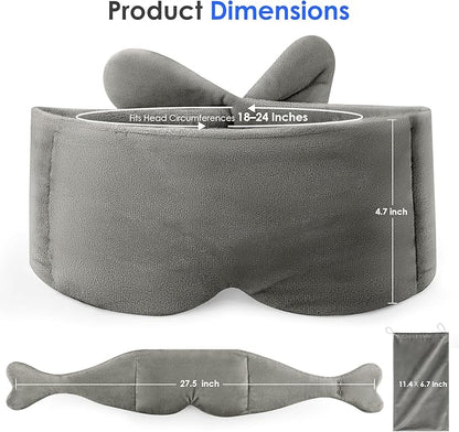 Weighted Eye Mask for Sleeping, Soft Minky Sleep Mask for Side Sleeper with Adjustable Buckle, 100% Blackout Design, Ideal for Meditation, Relaxation and Travel, Includes Storage Pouch (Gray)