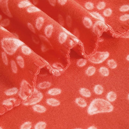 CAI TENG 3 Pack Pet Blankets for Small Dogs Dog Blanket Cat 21x30 Inch Soft Pet Fleece Blanket Warm Puppy Essentials for Bed Cute Paw Printed Throw Dog Red