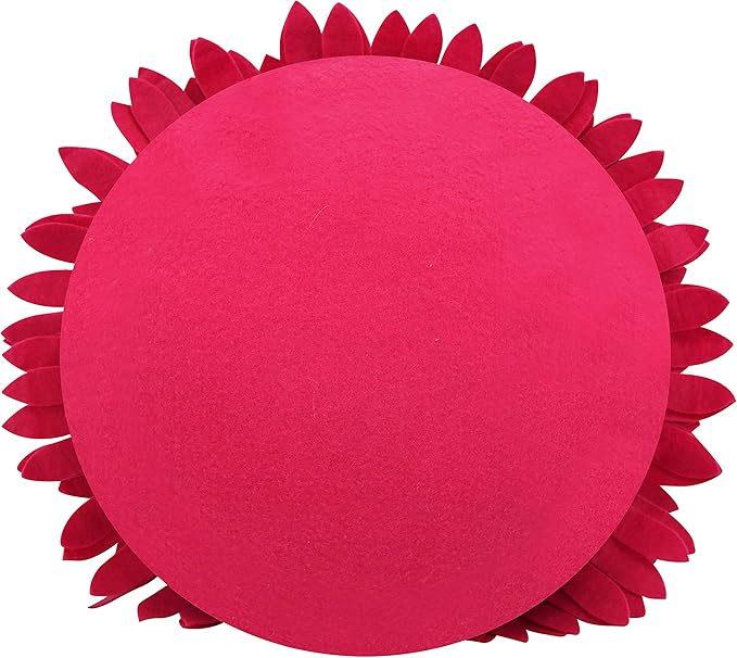 Contempo Lifestyles 3D Daisy Flower Decorative Pillow, Solid Fuchsia, 18" Flower, 16" Pillow with Insert