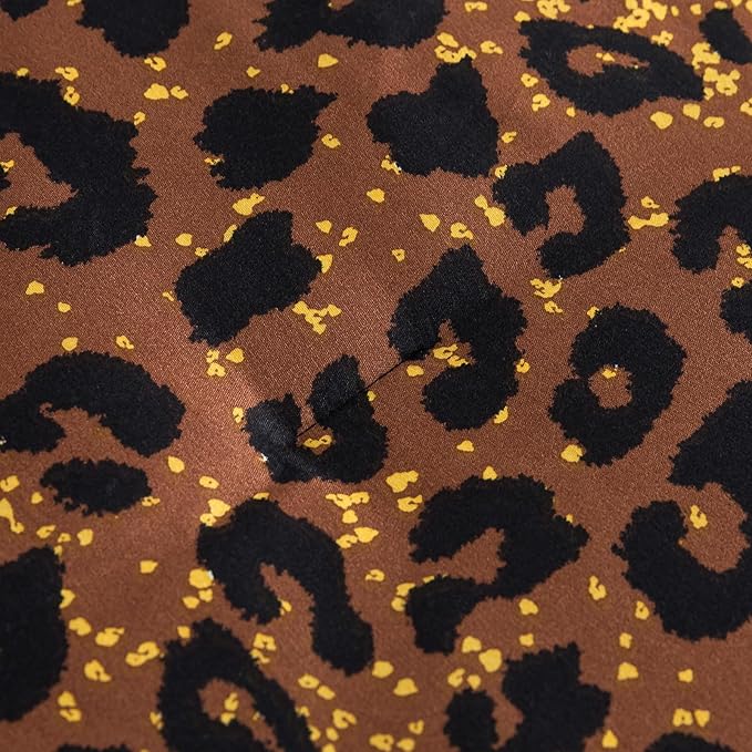 Caressma Safari Leopard Cheetah Print Brown Comforter Set, Full Size 3 Pieces for All Seasons, Untamed Wilderness Style Comforter with Pillowshams, Ultra Soft Microfiber