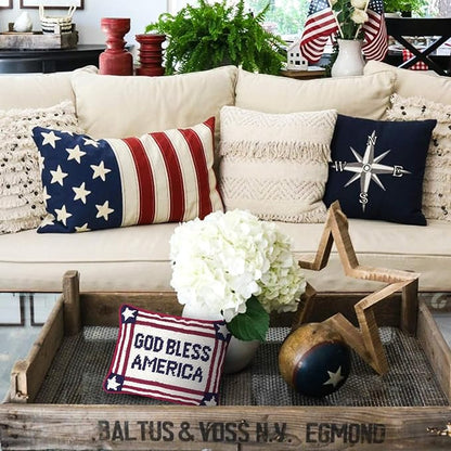 C&F Home Patriotic God Bless America Needlepoint Small Petite Mini Accent Pillow 6.5" x 9" Americana 4th of July Liberty USA Home Living Room Sofa Chair Couch Bed Bedroom Decor Decoration 6.5" x 9"